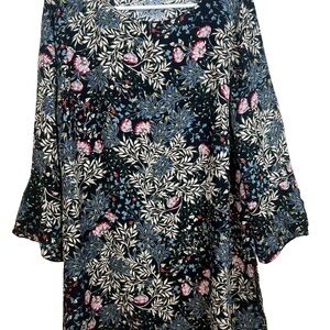 J. Jill Midnight Vines Rayon Flutter Sleeve Tunic